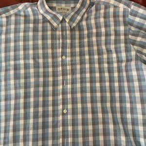 ORVIS Short Sleeved Button down plaid shirt XXL